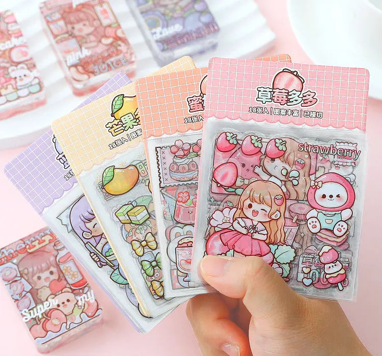 Kawaii Girl And Fruit Scrapbook Sticker Set