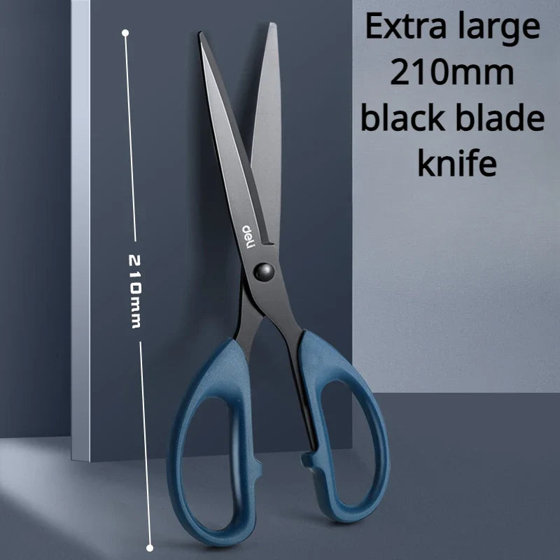 Deli Black Stainless Steel Scissors Office Home Cutting
