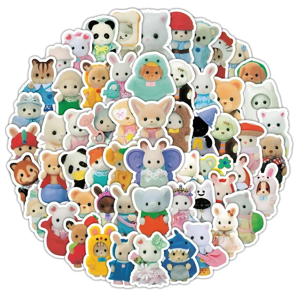 Calico Critters Waterproof Stickers For Laptop Scrapbook Decoration