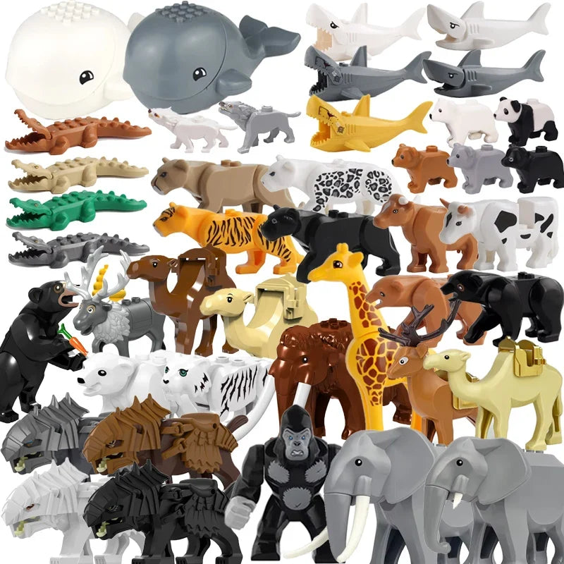 Farm Zoo Animal Building Blocks Educational Set