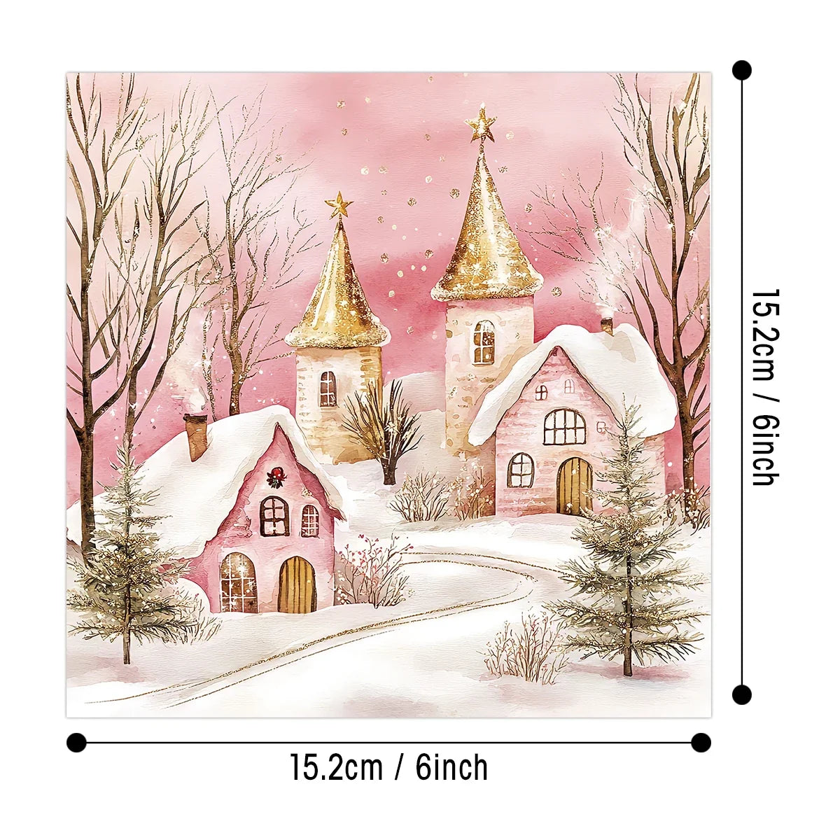 Pink Christmas Scrapbook Paper Pad 12 Sheets