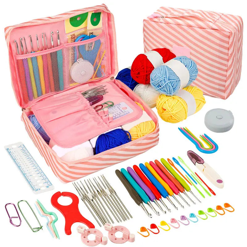Beginner Crochet Kit With Hooks Yarn Portable Set