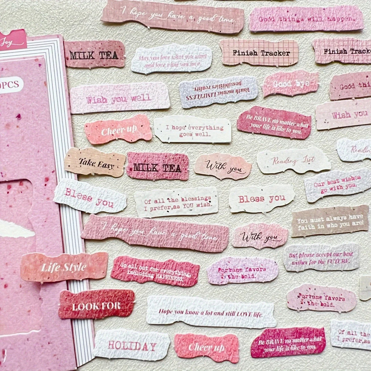 50-Piece English Label Sticker Junk Journal Kit