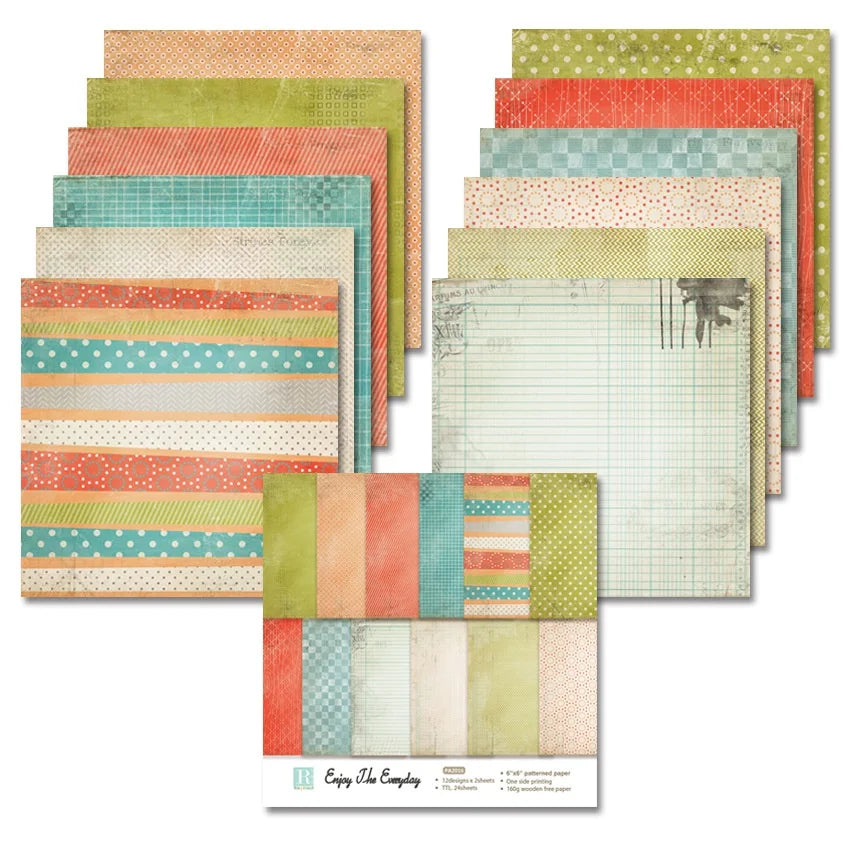 24-Sheet Double Sided Scrapbooking Craft Paper Set