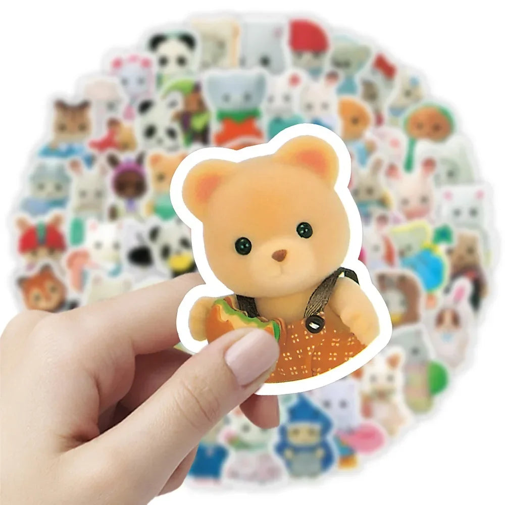 Calico Critters Waterproof Stickers For Laptop Scrapbook Decoration