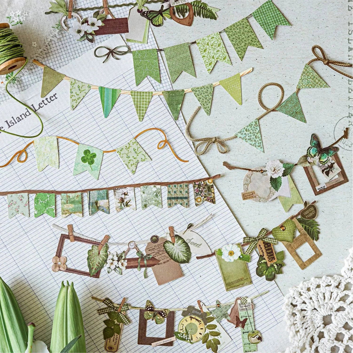 10-Piece Vintage Festival Landscape Scrapbook Sticker Pack