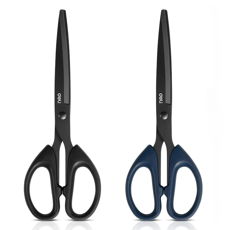 Deli Black Stainless Steel Scissors Office Home Cutting