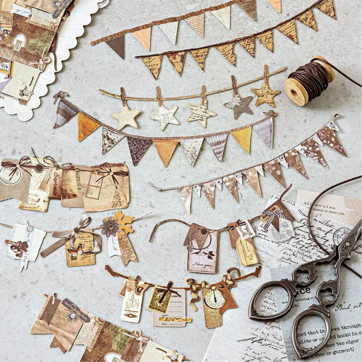 10-Piece Vintage Festival Landscape Scrapbook Sticker Pack
