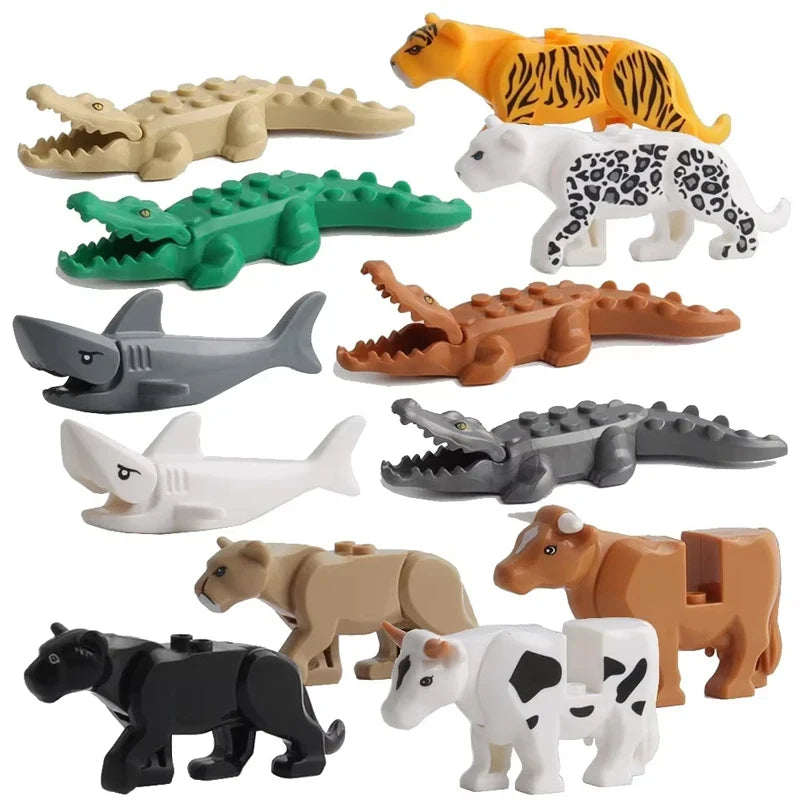 Farm Zoo Animal Building Blocks Educational Set