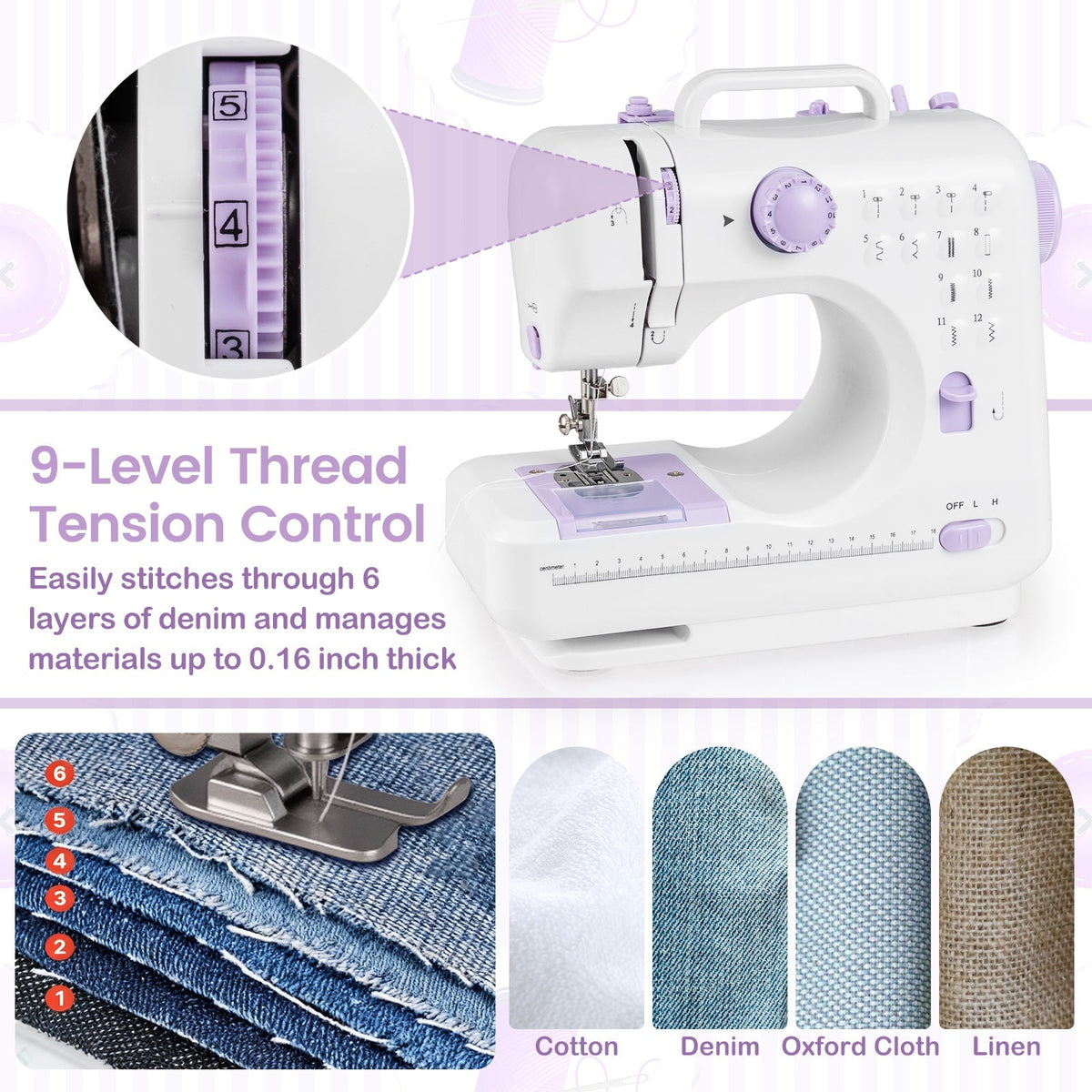 Mini Sewing Machine For Beginners With 12 Stitches