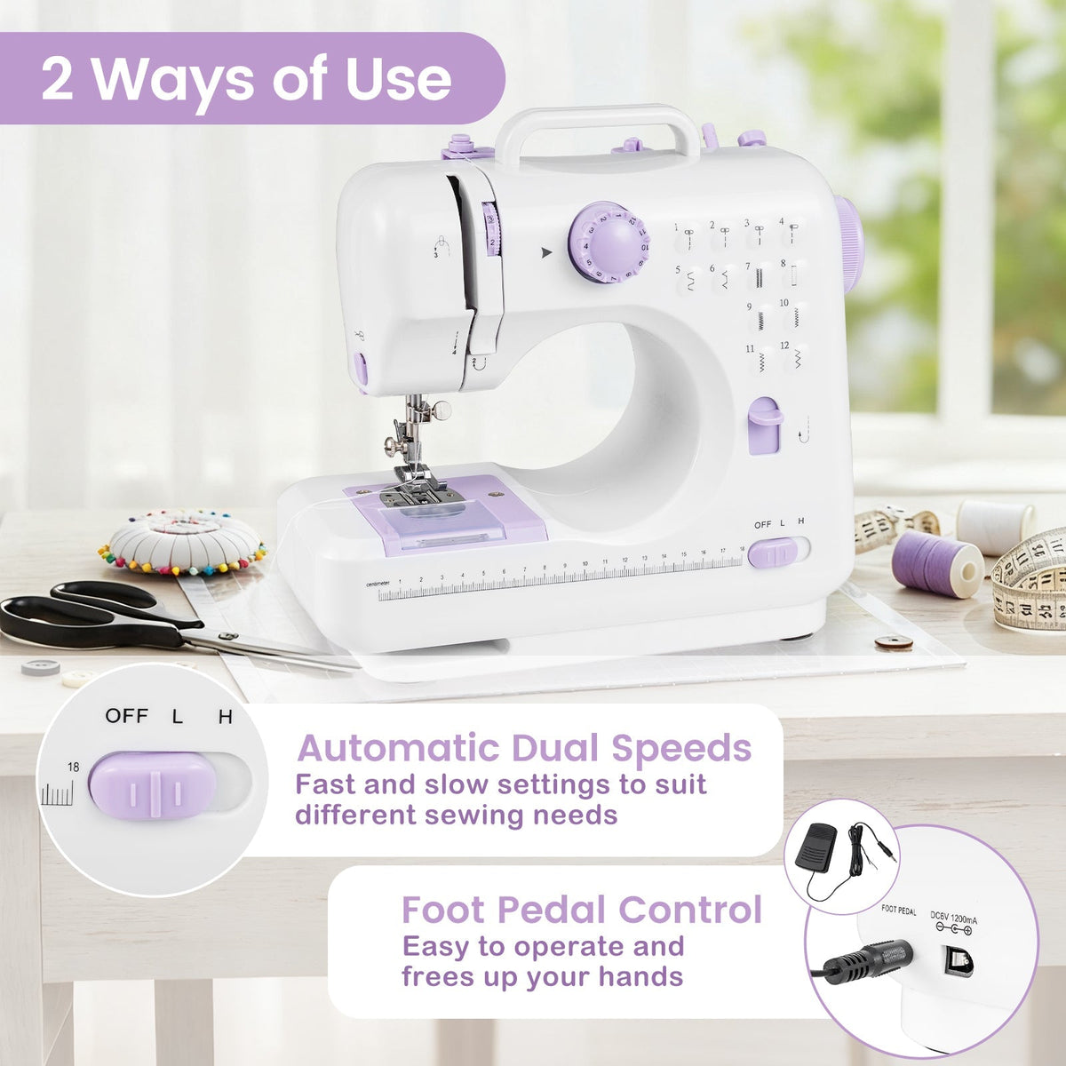 Mini Sewing Machine For Beginners With 12 Stitches