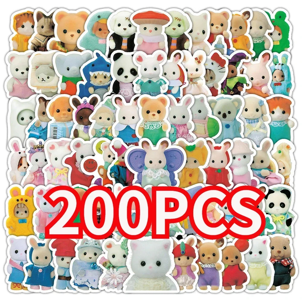Calico Critters Waterproof Stickers For Laptop Scrapbook Decoration