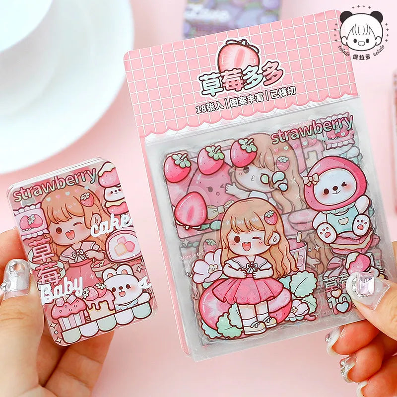 Kawaii Girl And Fruit Scrapbook Sticker Set