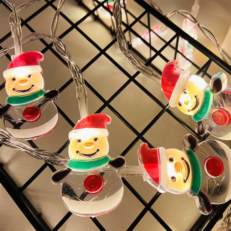 New LED Lighting Chain Christmas Tree Snowman Old Man Halloween Day Atmosphere Decoration